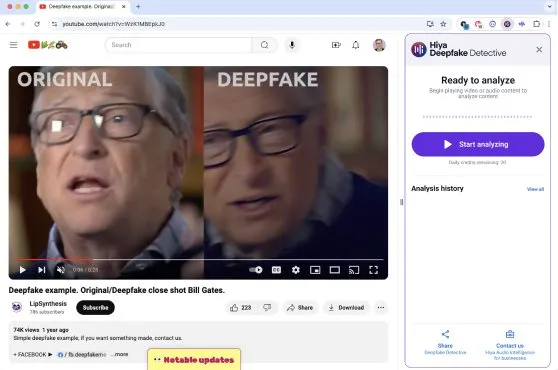 Ekstensi Chrome gratis, deteksi deepfake, suara palsu, teknologi AI, panggilan suara, ancaman disinformasi, pengawasan Hiya, keaslian audio, pemilihan umum, keamanan digital.